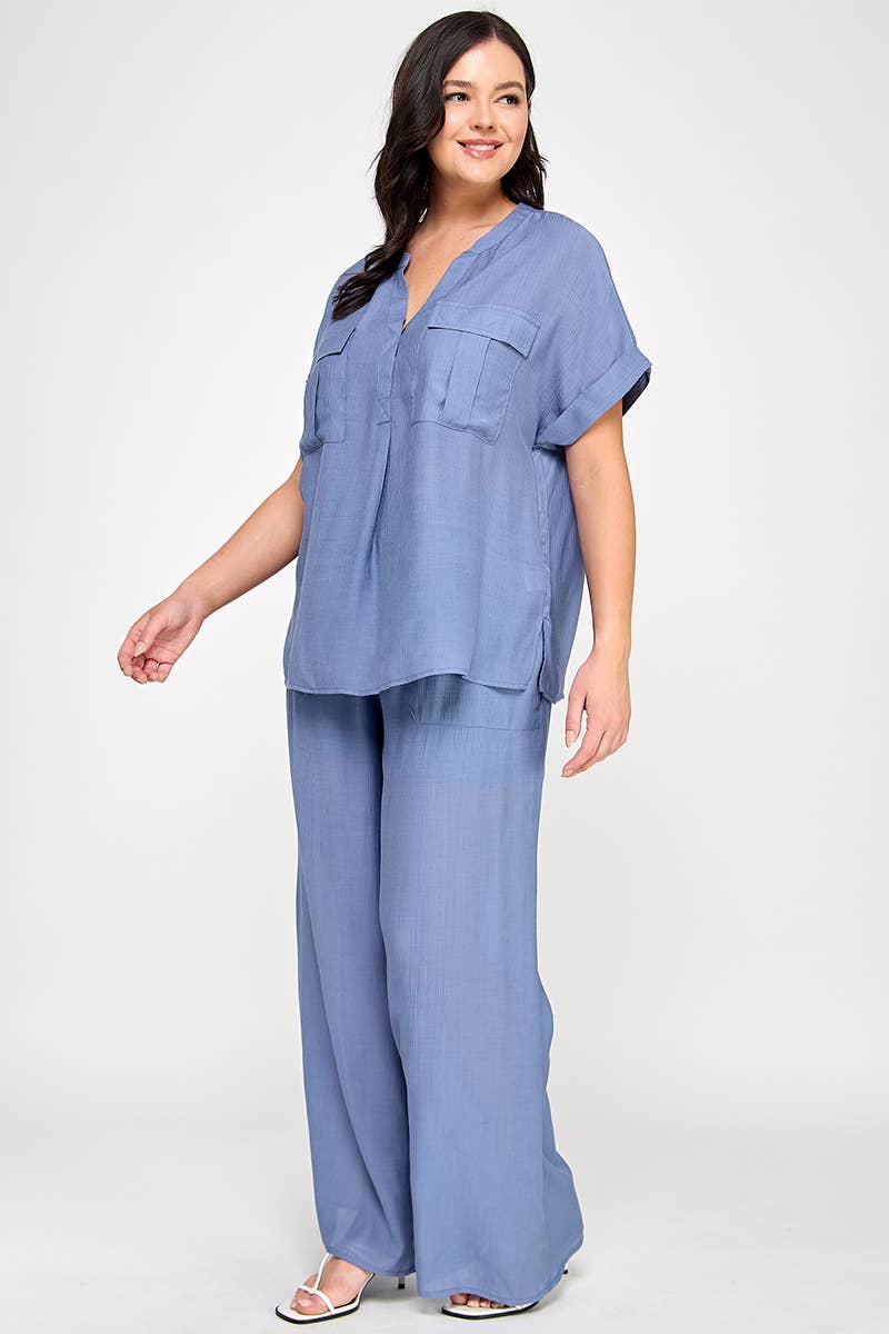 Karlie Breezy Short Sleeve Set (Violet)