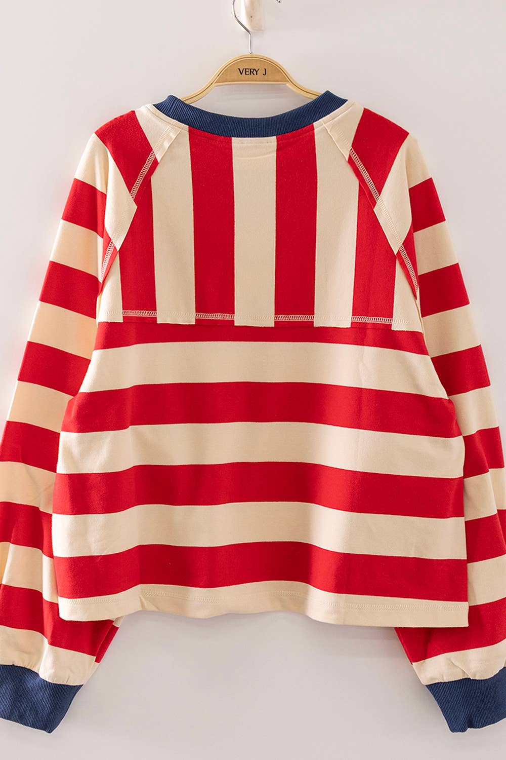 Keep It Casual Stripe Pullover (Red/Navy)