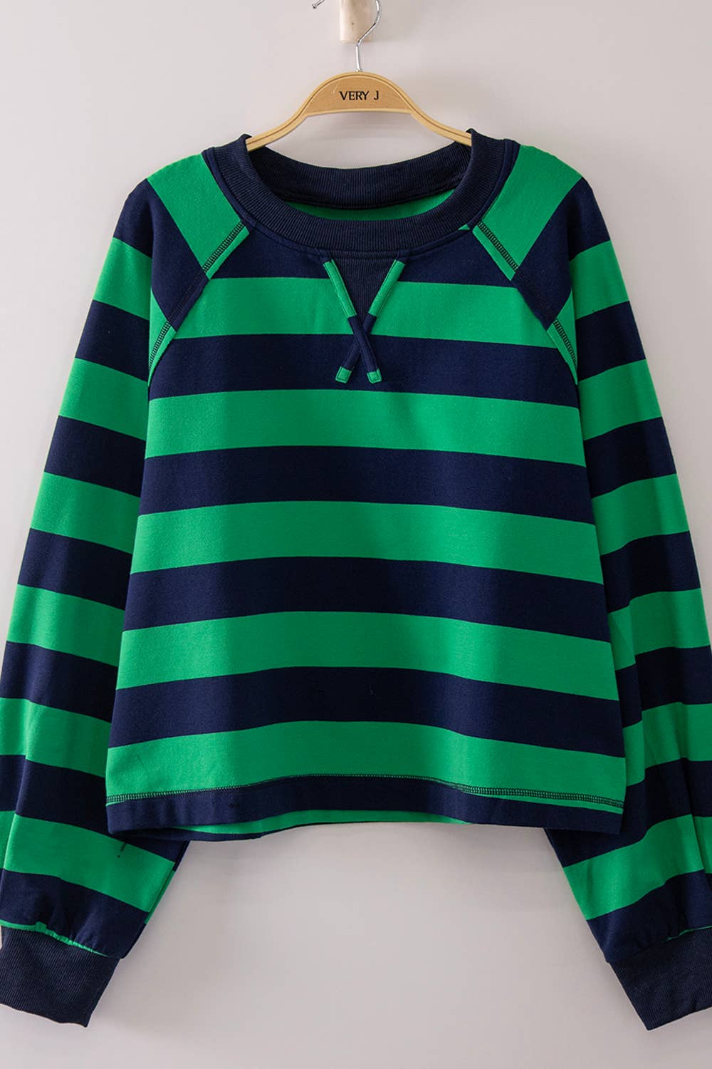 Keep It Casual Stripe Pullover (Green/Blue)