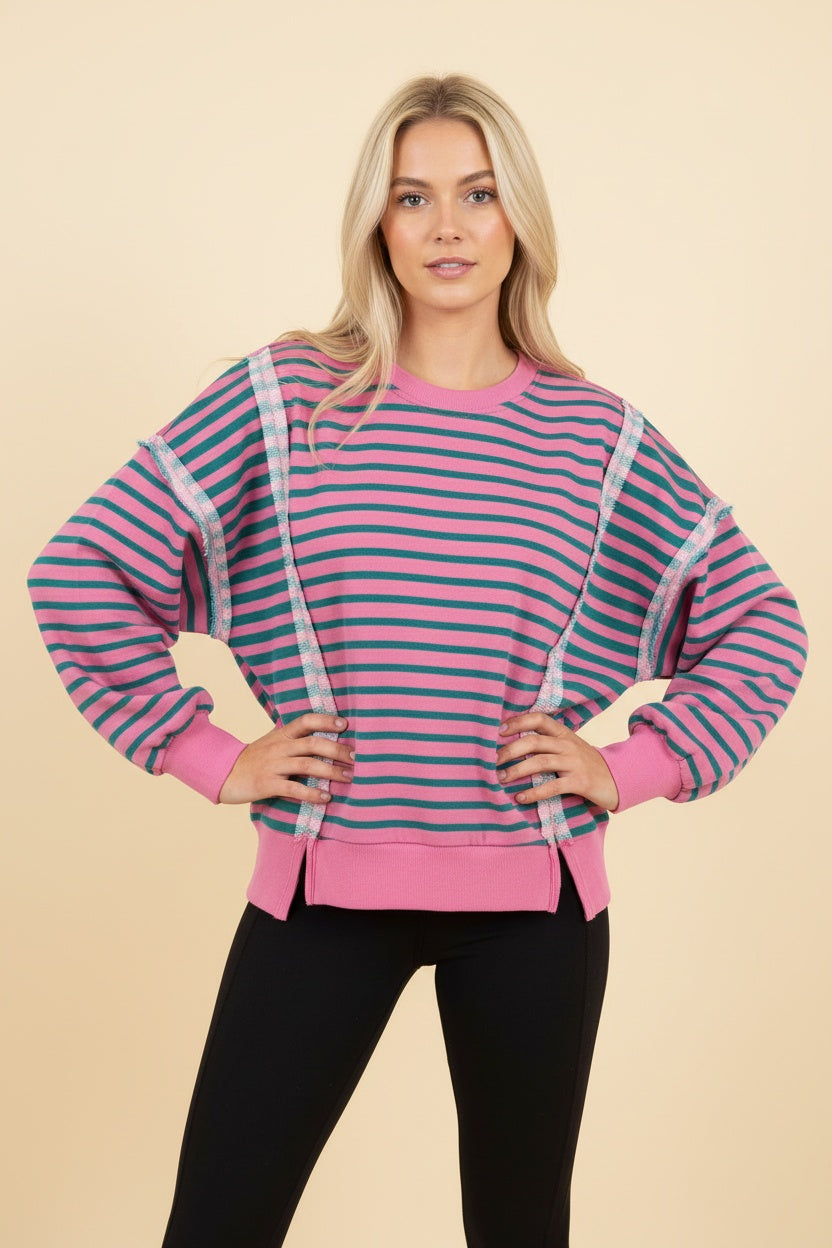 On Your Side Pullover (Pink/Teal) PREORDER ETA 8/8