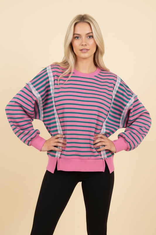 On Your Side Pullover (Pink/Teal) PREORDER ETA 8/8