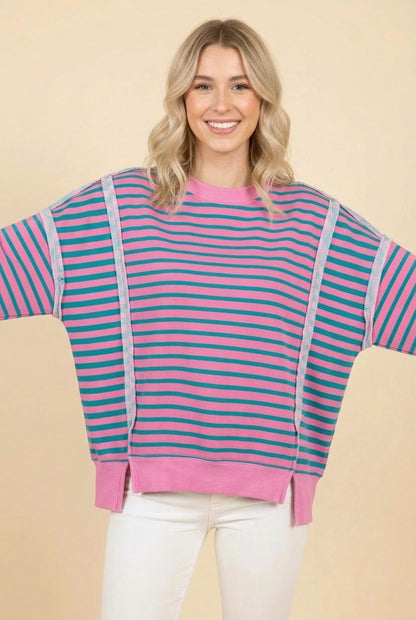 On Your Side Pullover (Pink/Teal) PREORDER ETA 8/8